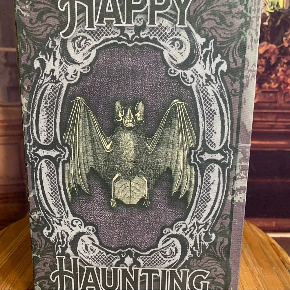Happy Haunting Halloween Faux Book Decor Remote Control Storage Stash Decor - Picture 4 of 12